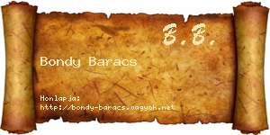 Bondy Baracs névjegykártya